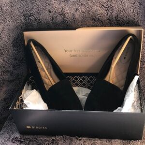 Birdies Women's Black Velvet Loafers